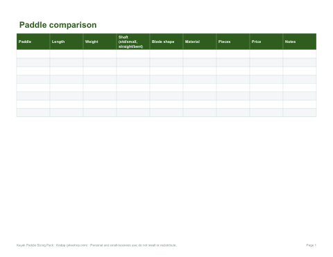 Preview of the first page of Buying comparison (PDF/DOCX)